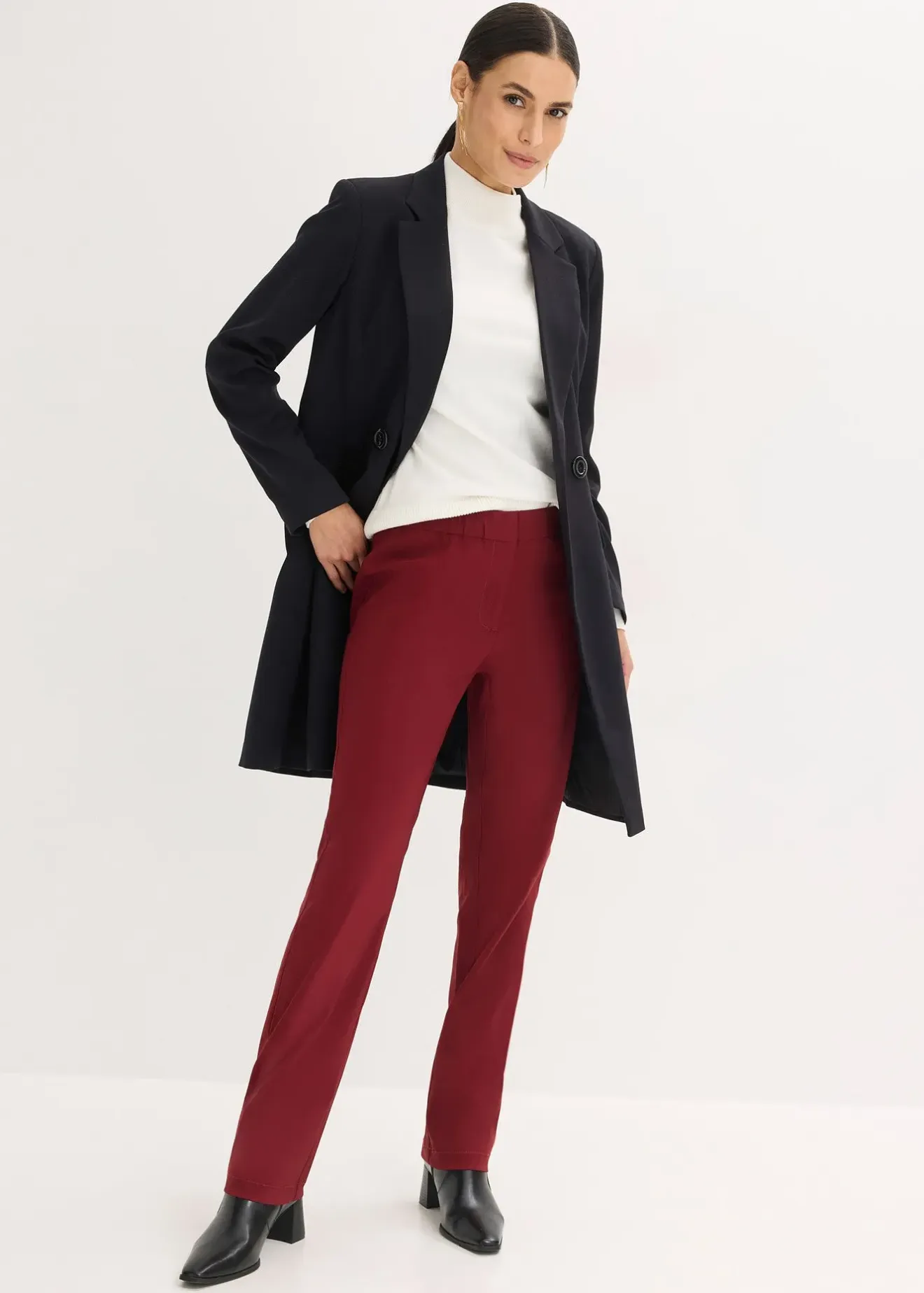 Femme bonprix Tailles Petite|Pantalon en bengaline extensible