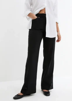 Femme bonprix Pantalons|Tailles Petite|Pantalon en bengaline extensible à taille élastiquée
