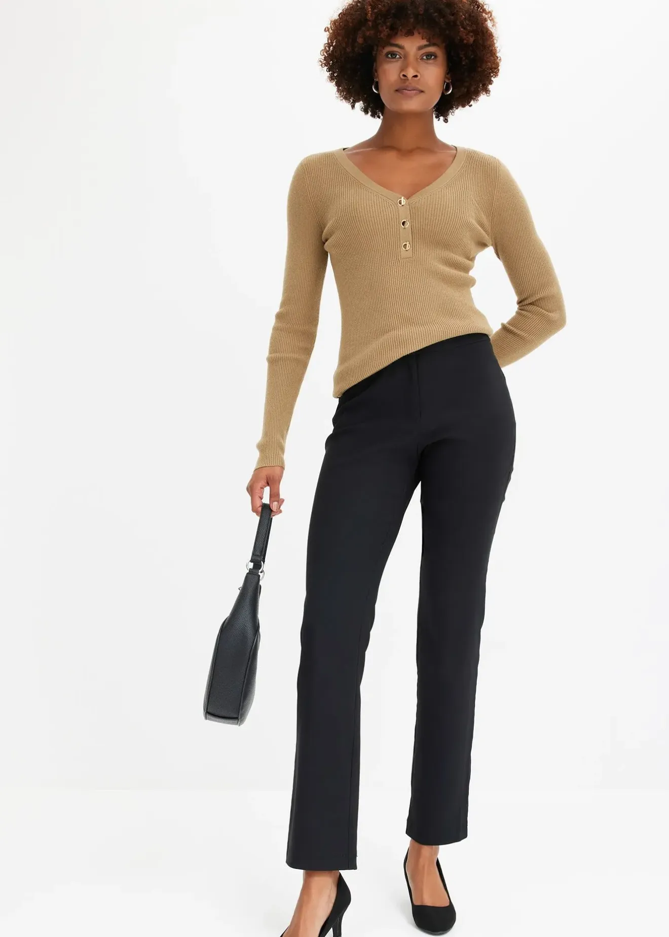 bonprix Pantalon en bengaline extensible|Femme Tailles Petite