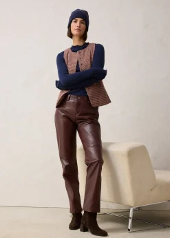 bonprix Pantalon en cuir d’agneau nappa|Femme Premium|Pantalons