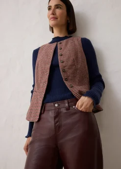 bonprix Pantalon en cuir d’agneau nappa|Femme Premium|Pantalons