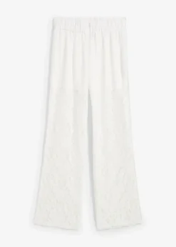 bonprix Pantalon en dentelle à taille élastiquée|Femme Pantalons