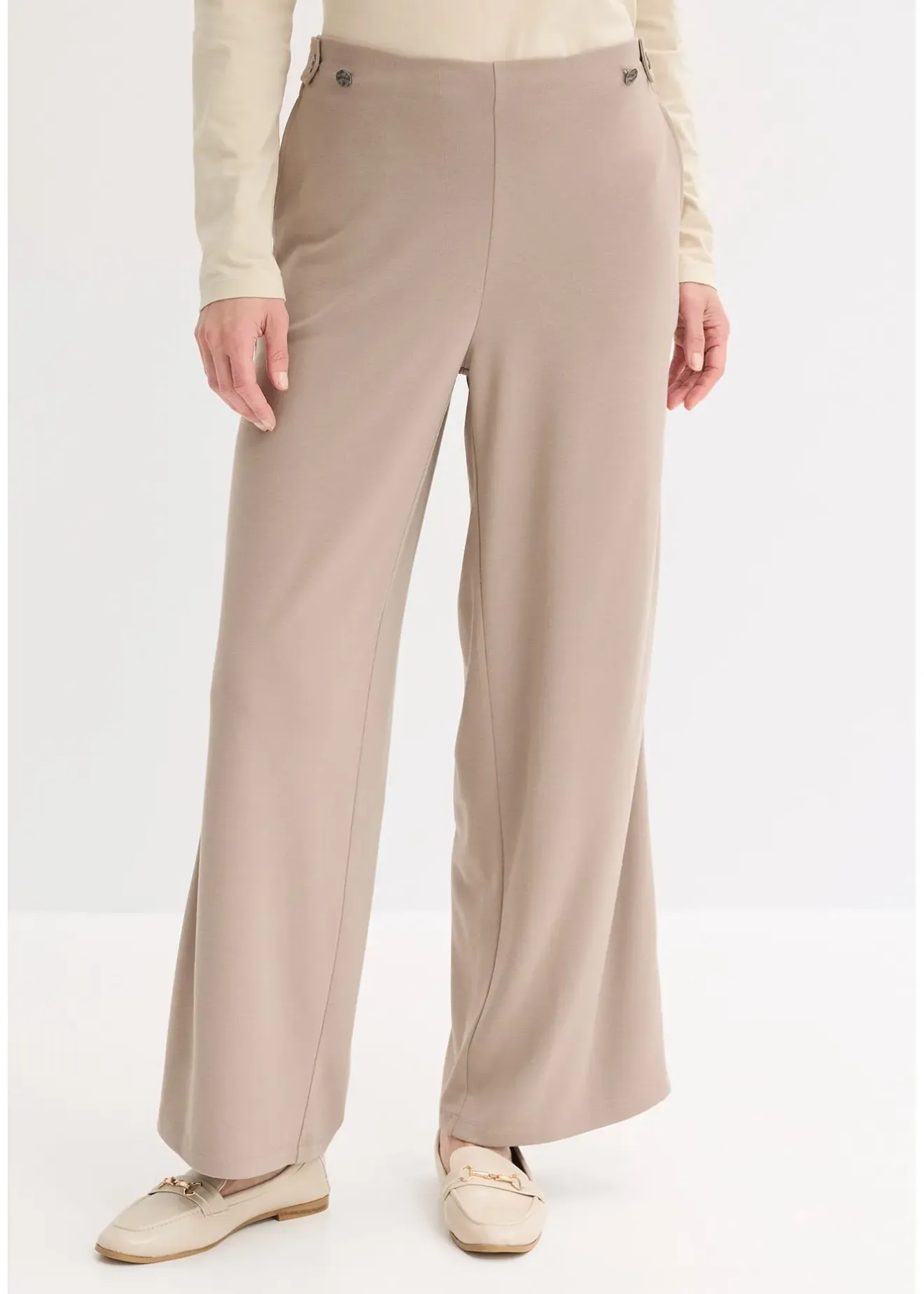 Femme bonprix Pantalons|Pantalon en jersey à patte décorative