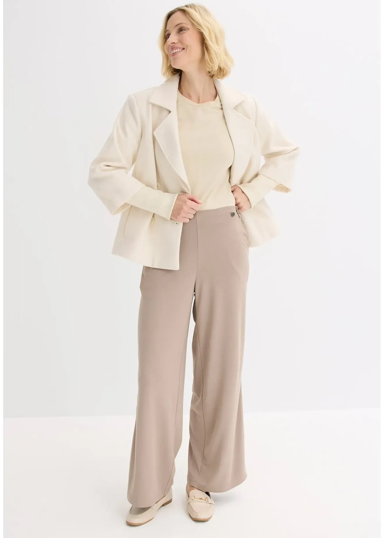 Femme bonprix Pantalons|Pantalon en jersey à patte décorative