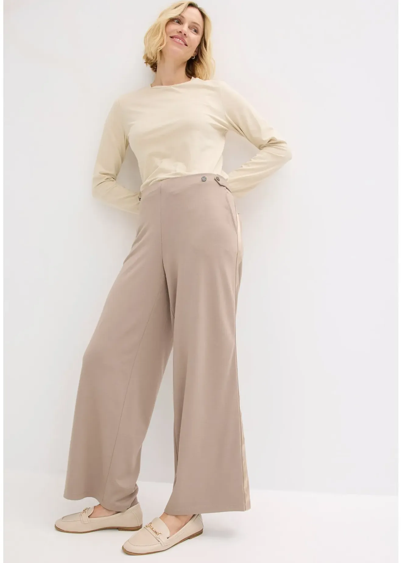 Femme bonprix Pantalons|Pantalon en jersey à patte décorative