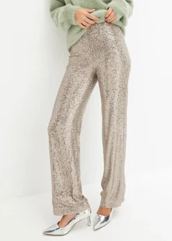 bonprix Pantalon en jersey à sequins|Femme Pantalons