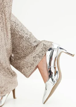 bonprix Pantalon en jersey à sequins|Femme Pantalons