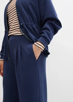 bonprix Pantalon en jersey néoprène à pinces|Femme Sweats|Pantalons