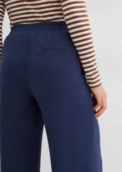 bonprix Pantalon en jersey néoprène à pinces|Femme Sweats|Pantalons