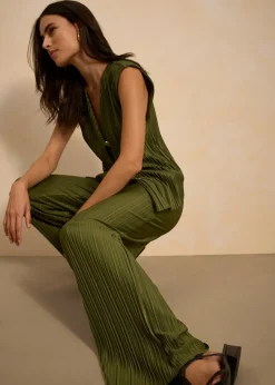 bonprix Pantalon en jersey plissé|Femme Pantalons