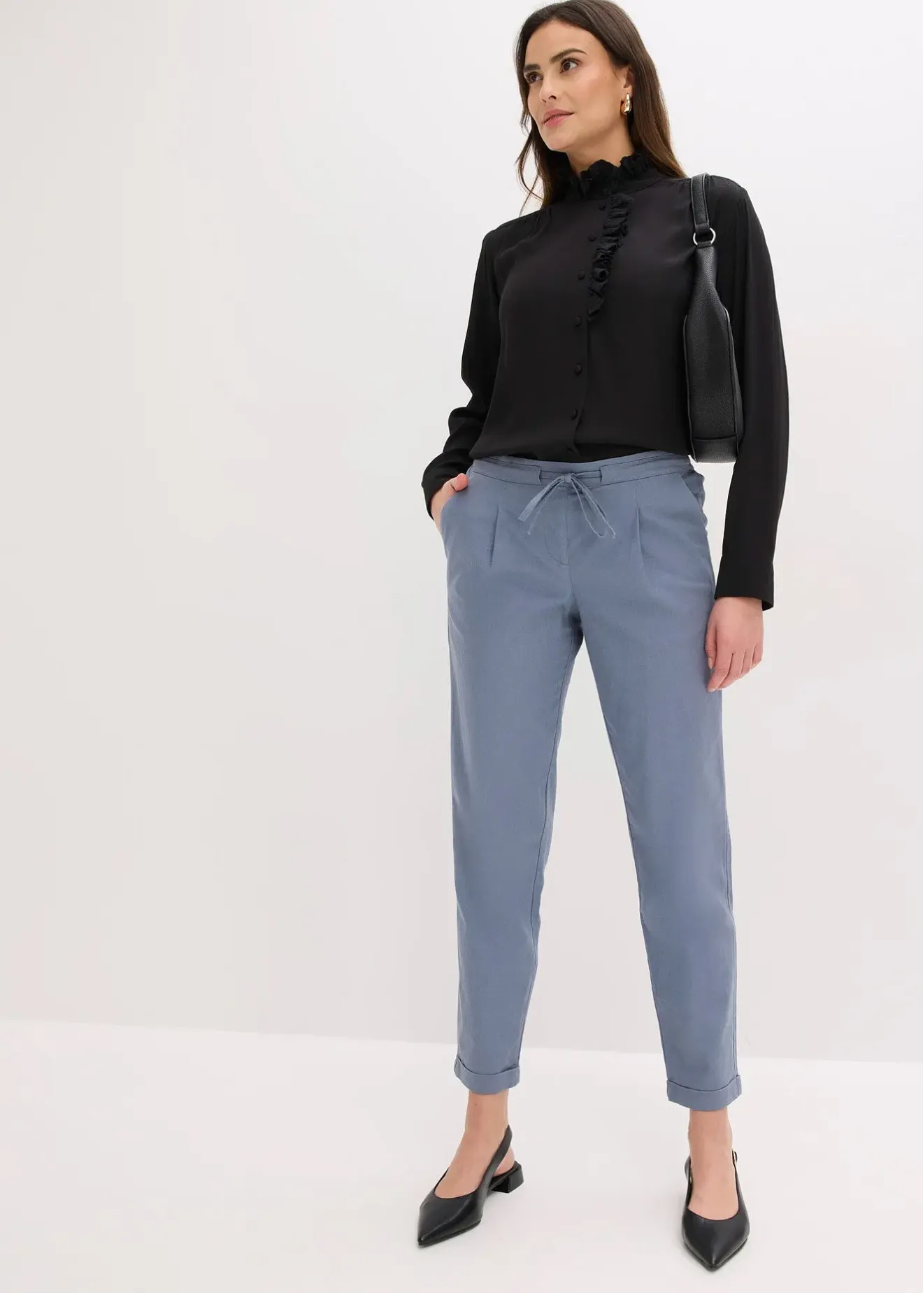 bonprix Pantalon en lin mélangé|Femme Pantalons