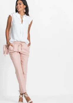 Femme bonprix Pantalons|Pantalon en lin mélangé