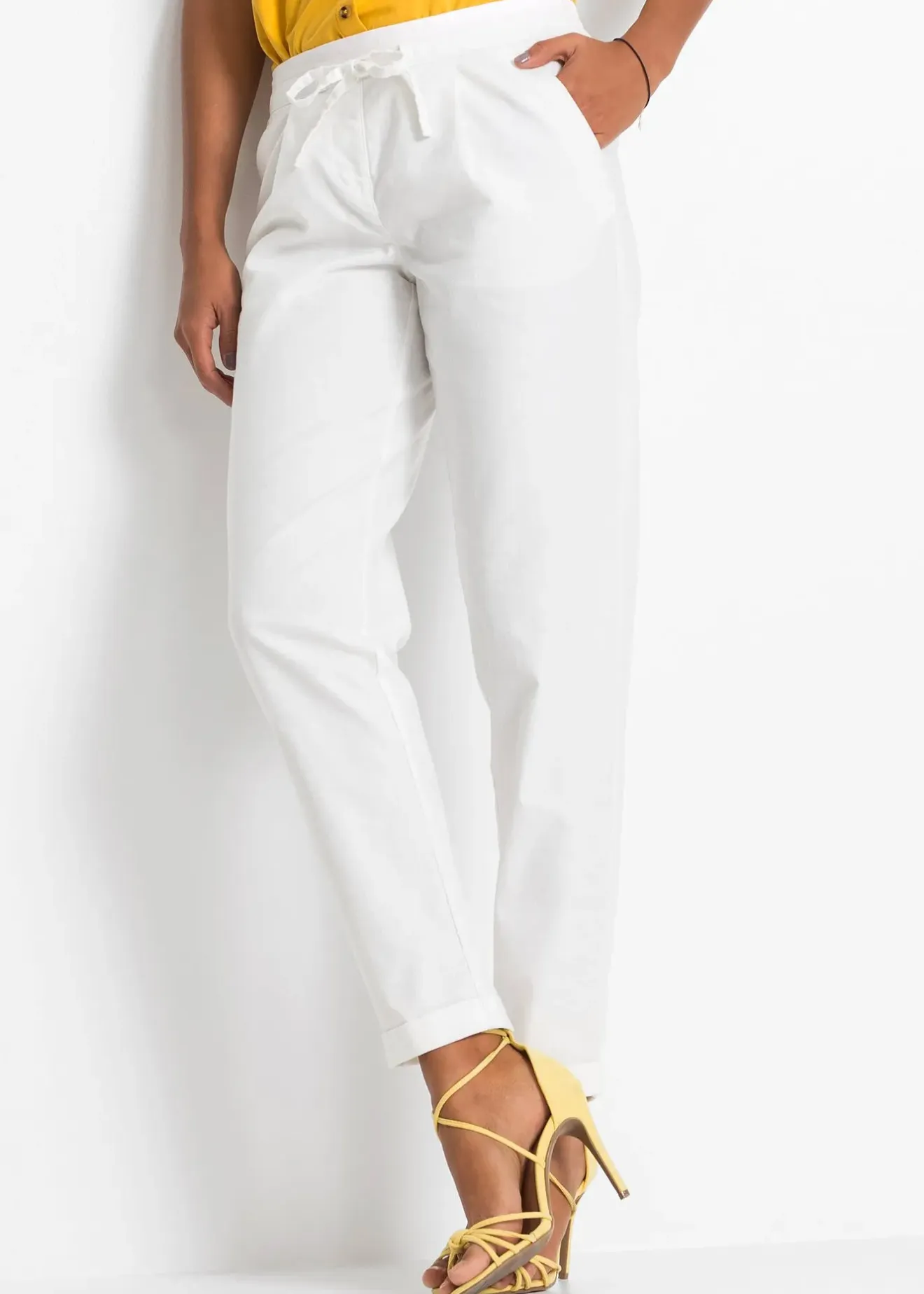 bonprix Pantalon en lin mélangé|Femme Pantalons