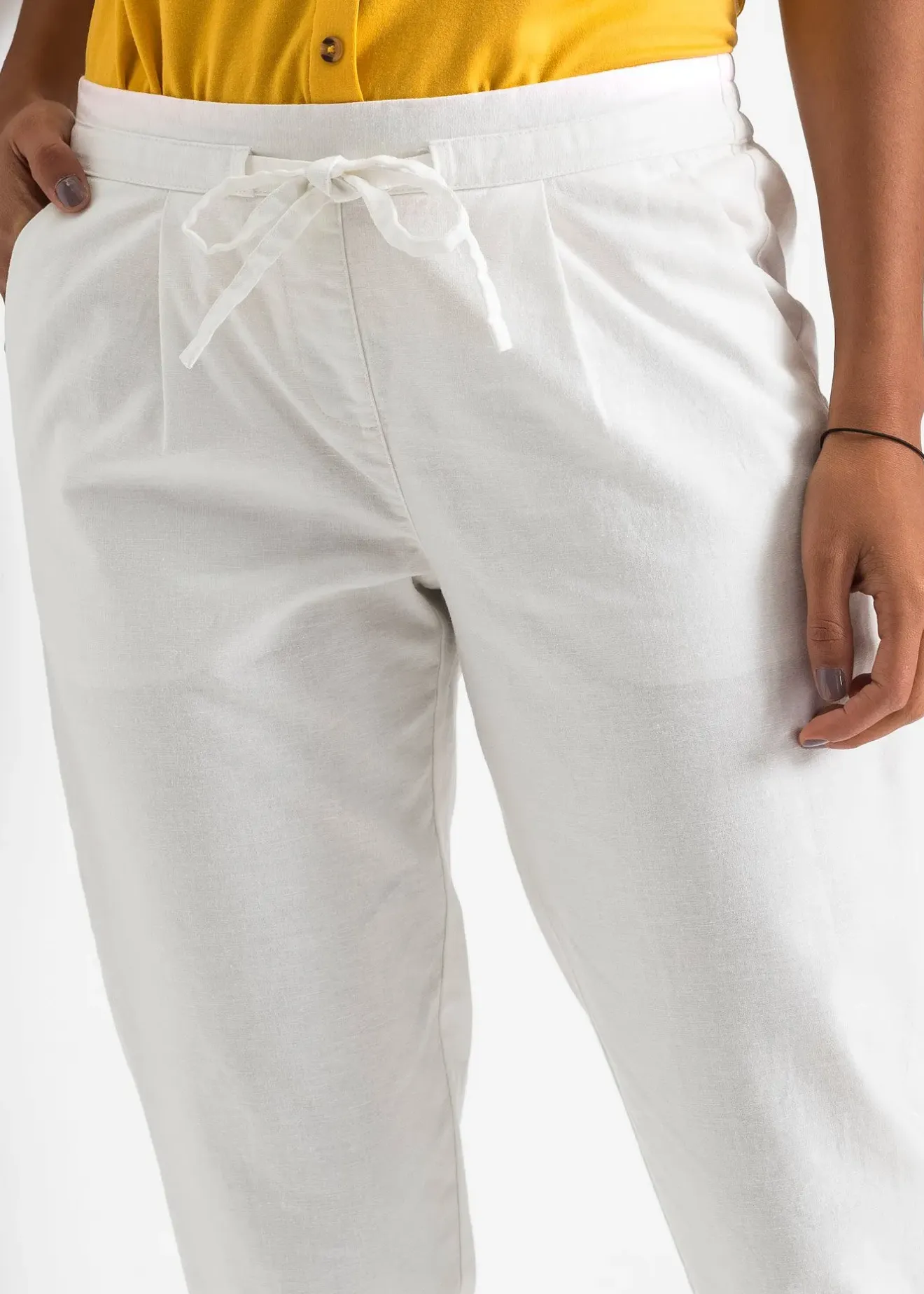 bonprix Pantalon en lin mélangé|Femme Pantalons