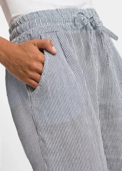 bonprix Pantalon en lin mélangé, taille élastiquée|Femme Pantalons