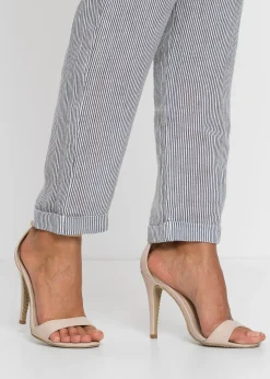 bonprix Pantalon en lin mélangé, taille élastiquée|Femme Pantalons