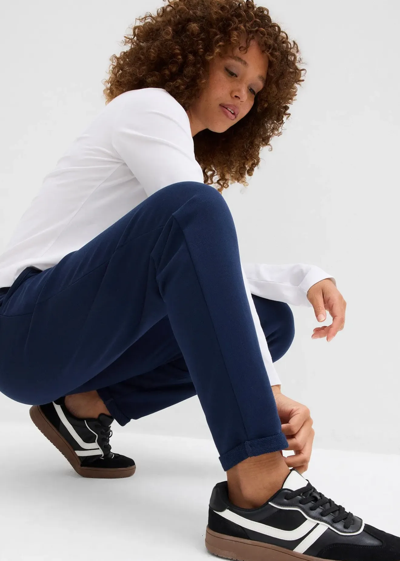 Femme bonprix Basiques|Sweats|Pantalon en molleton, taille élastiquée