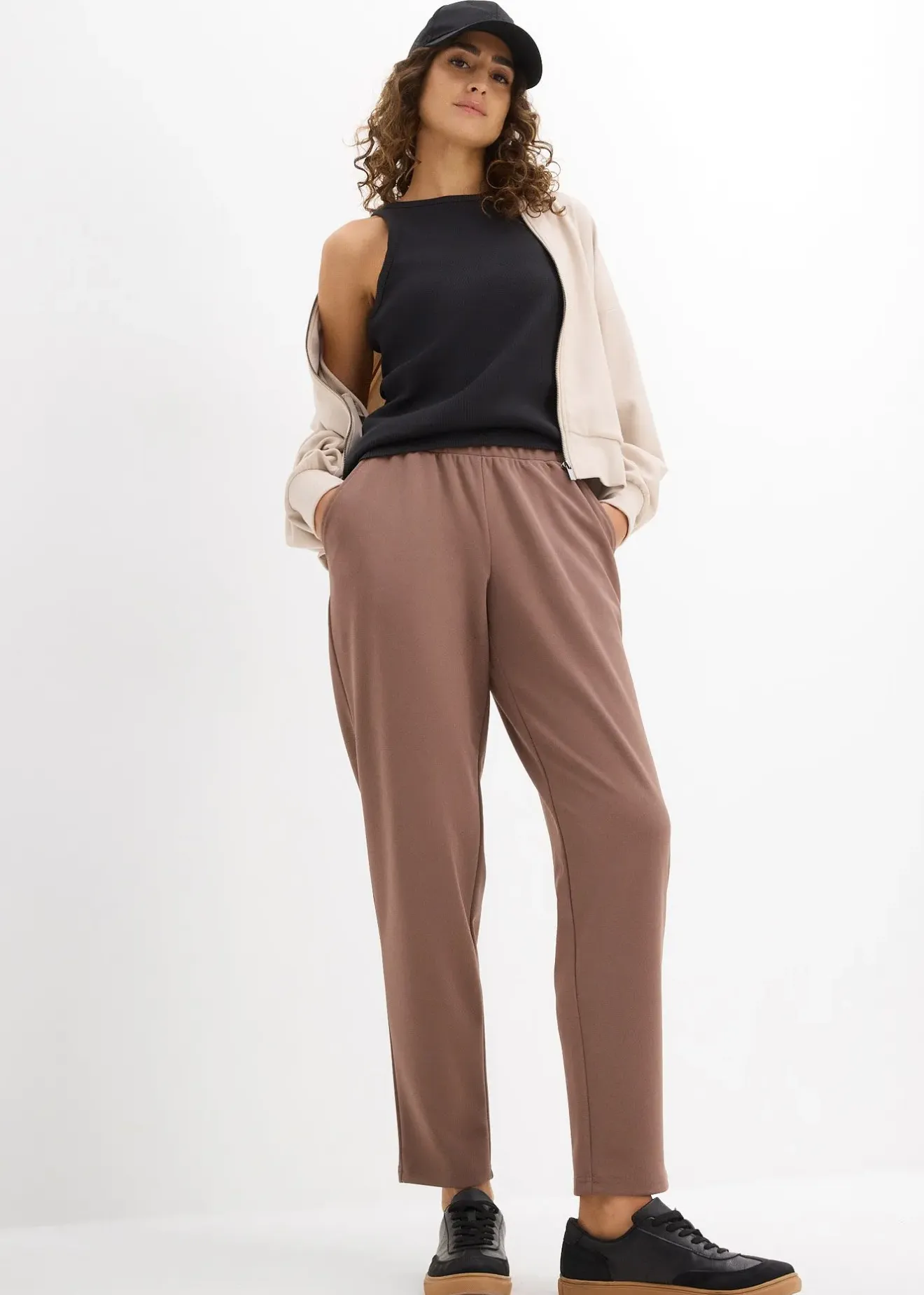 Femme bonprix Basiques|Sweats|Pantalon en néoprène à taille élastiquée