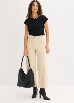 bonprix Pantalon en twill 100% coton|Femme Tailles Petite