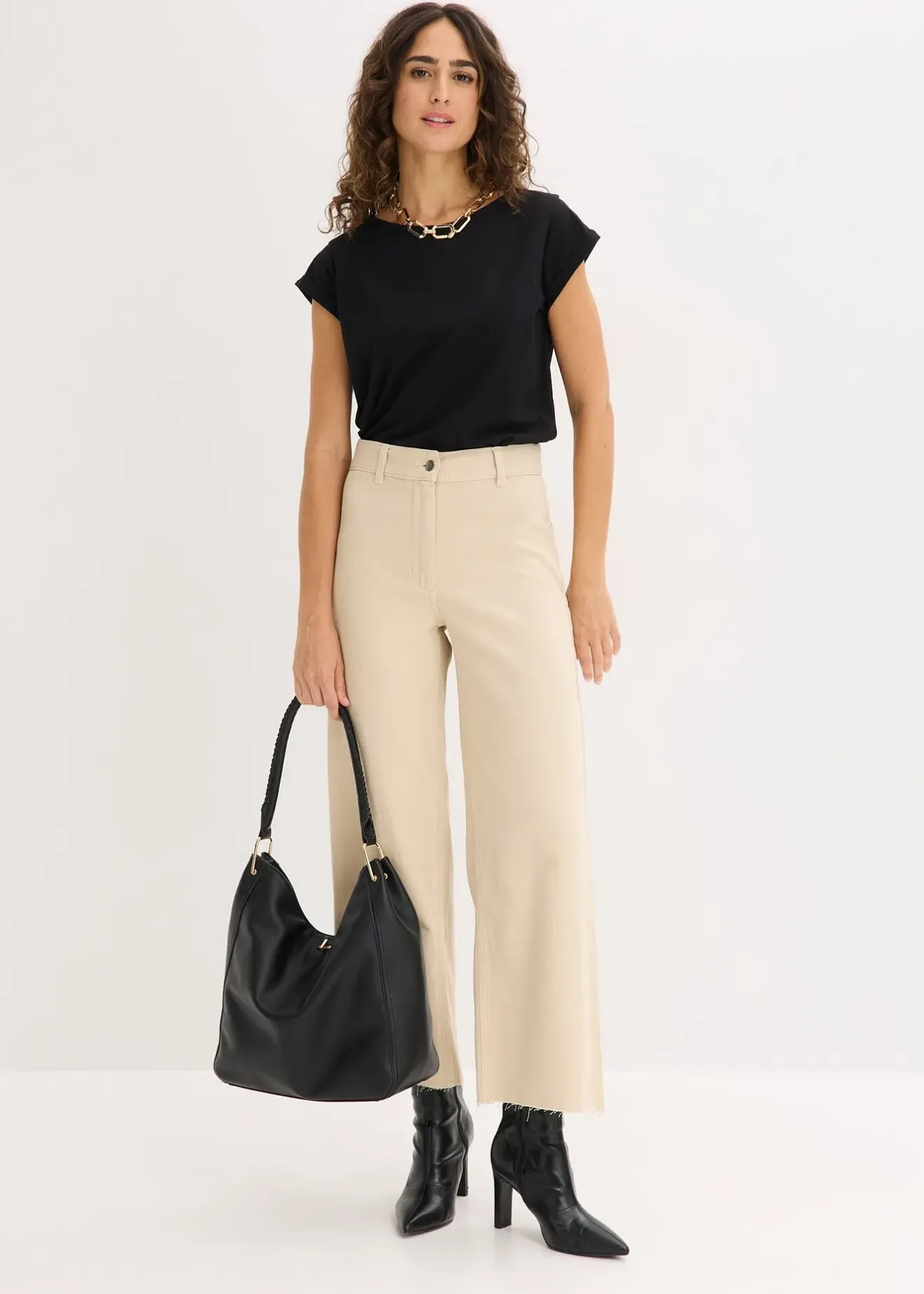 bonprix Pantalon en twill 100% coton|Femme Tailles Petite