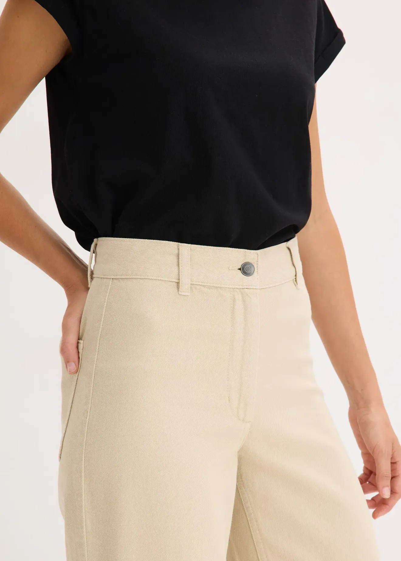 bonprix Pantalon en twill 100% coton|Femme Tailles Petite
