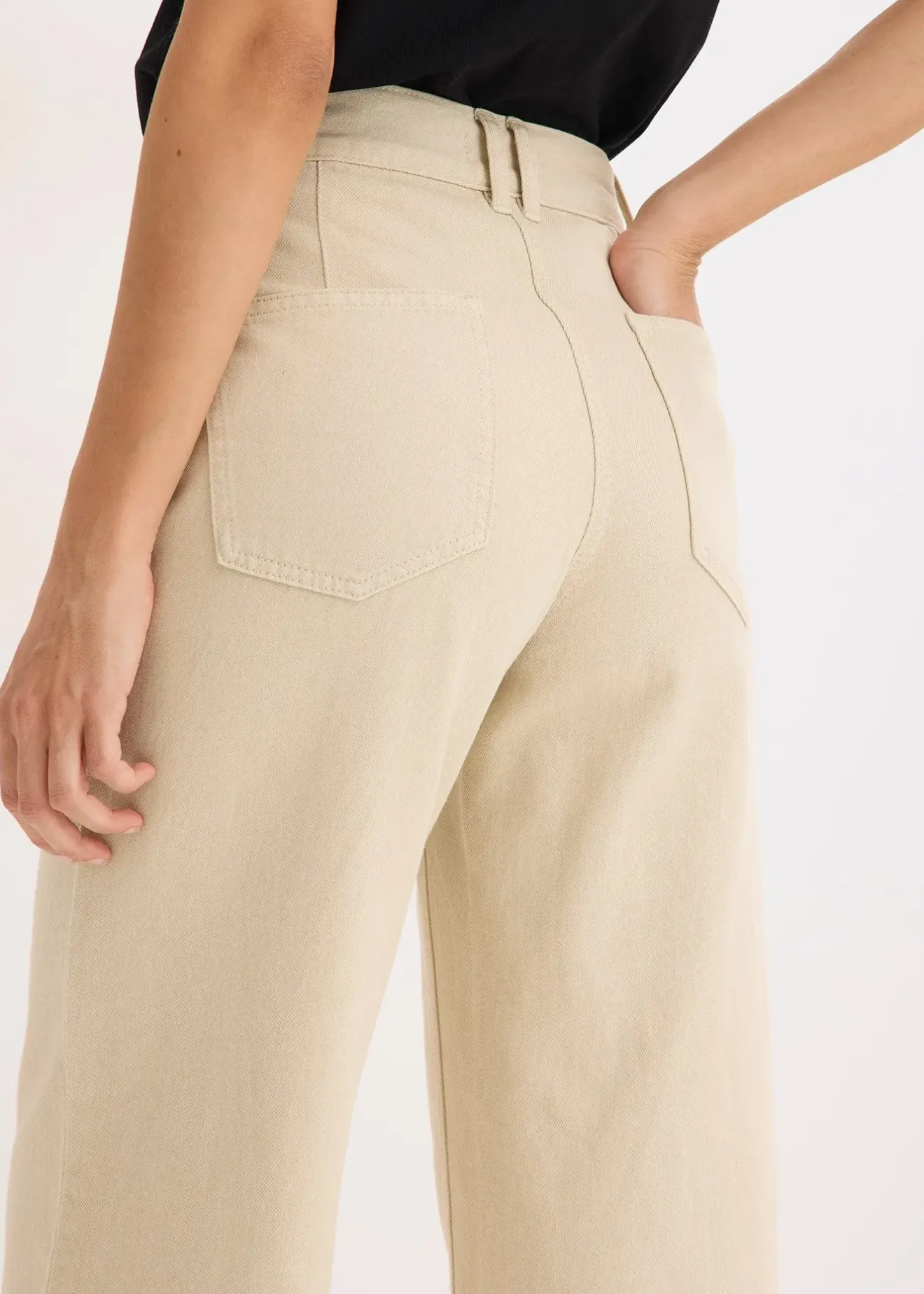 bonprix Pantalon en twill 100% coton|Femme Tailles Petite