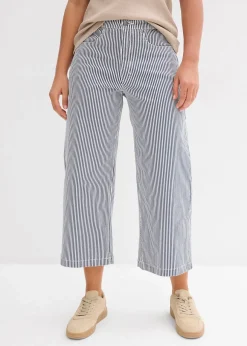 bonprix Pantalon en twill à taille élastiquée|Femme Pantalons