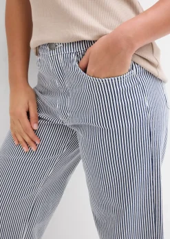 bonprix Pantalon en twill à taille élastiquée|Femme Pantalons