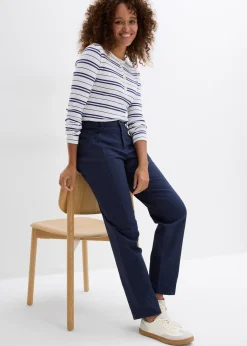 bonprix Pantalon en twill coton élasthanne|Femme Pantalons