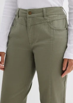 bonprix Pantalon en twill coton élasthanne|Femme Pantalons
