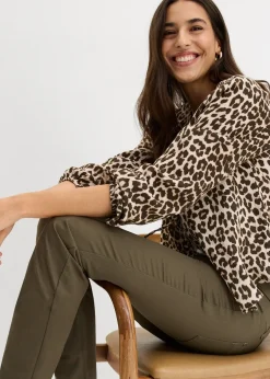 Femme bonprix Pantalons|Pantalon en twill extensible