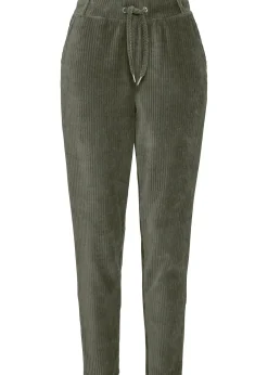 Femme bonprix Pantalons|Pantalon en velours côtelé à taille élastiquée