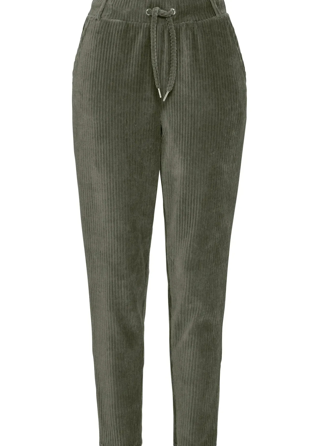 Femme bonprix Pantalons|Pantalon en velours côtelé à taille élastiquée