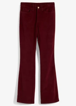 Femme bonprix Pantalons|Pantalon en velours côtelé extensible avec taille haute confortable