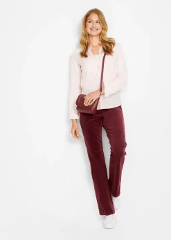 Femme bonprix Pantalons|Pantalon en velours côtelé extensible avec taille haute confortable