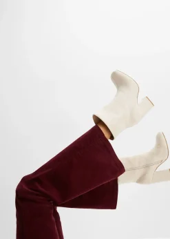 Femme bonprix Pantalons|Pantalon en velours côtelé extensible avec taille haute confortable