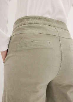 Femme bonprix Pantalons|Pantalon en velours côtelé, taille haute élastiquée