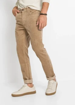 bonprix Pantalon en velours côtelé extensible et confortable, Slim|Homme Pantalons