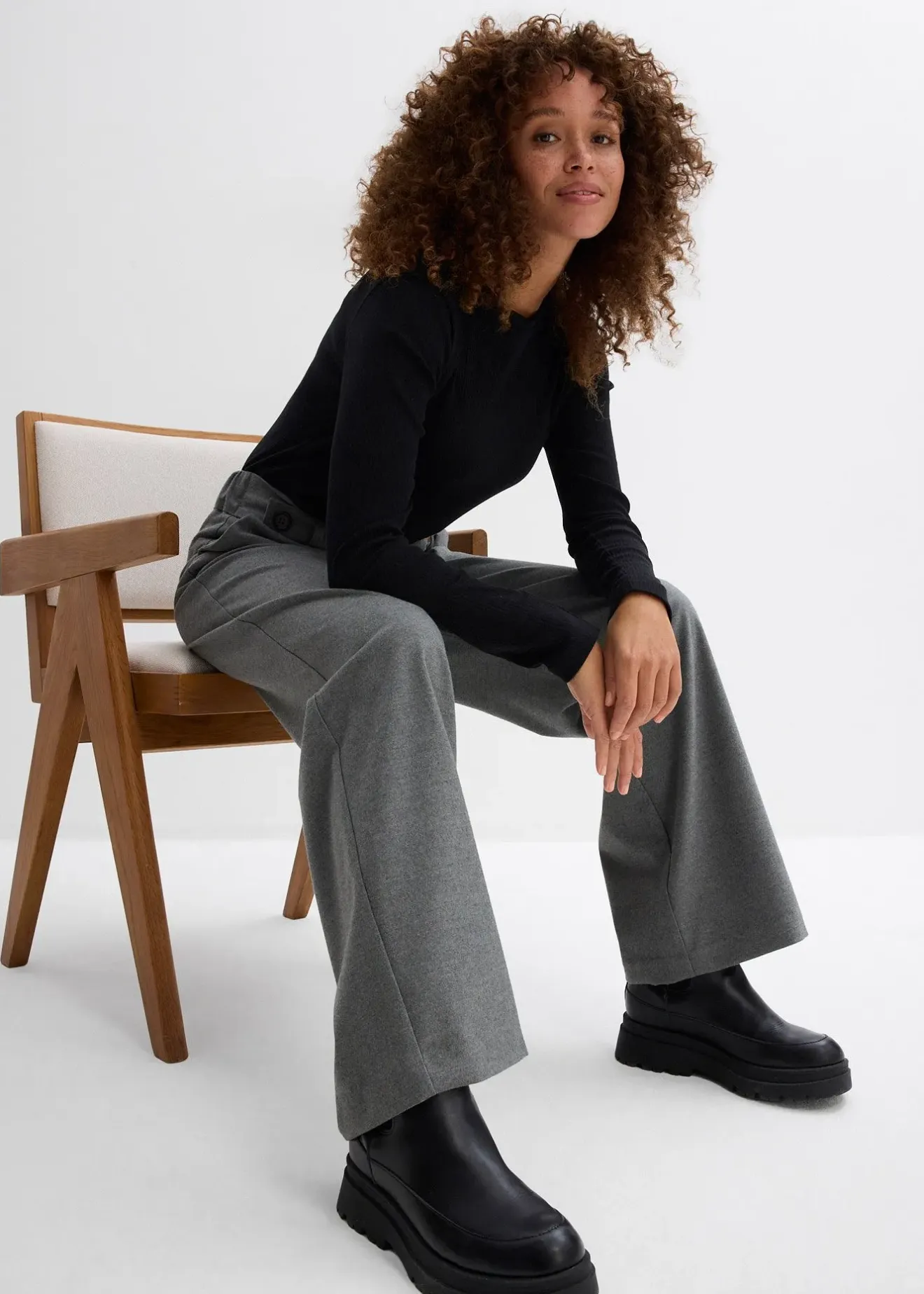 Femme bonprix Pantalons|Pantalon en viscose mélangée