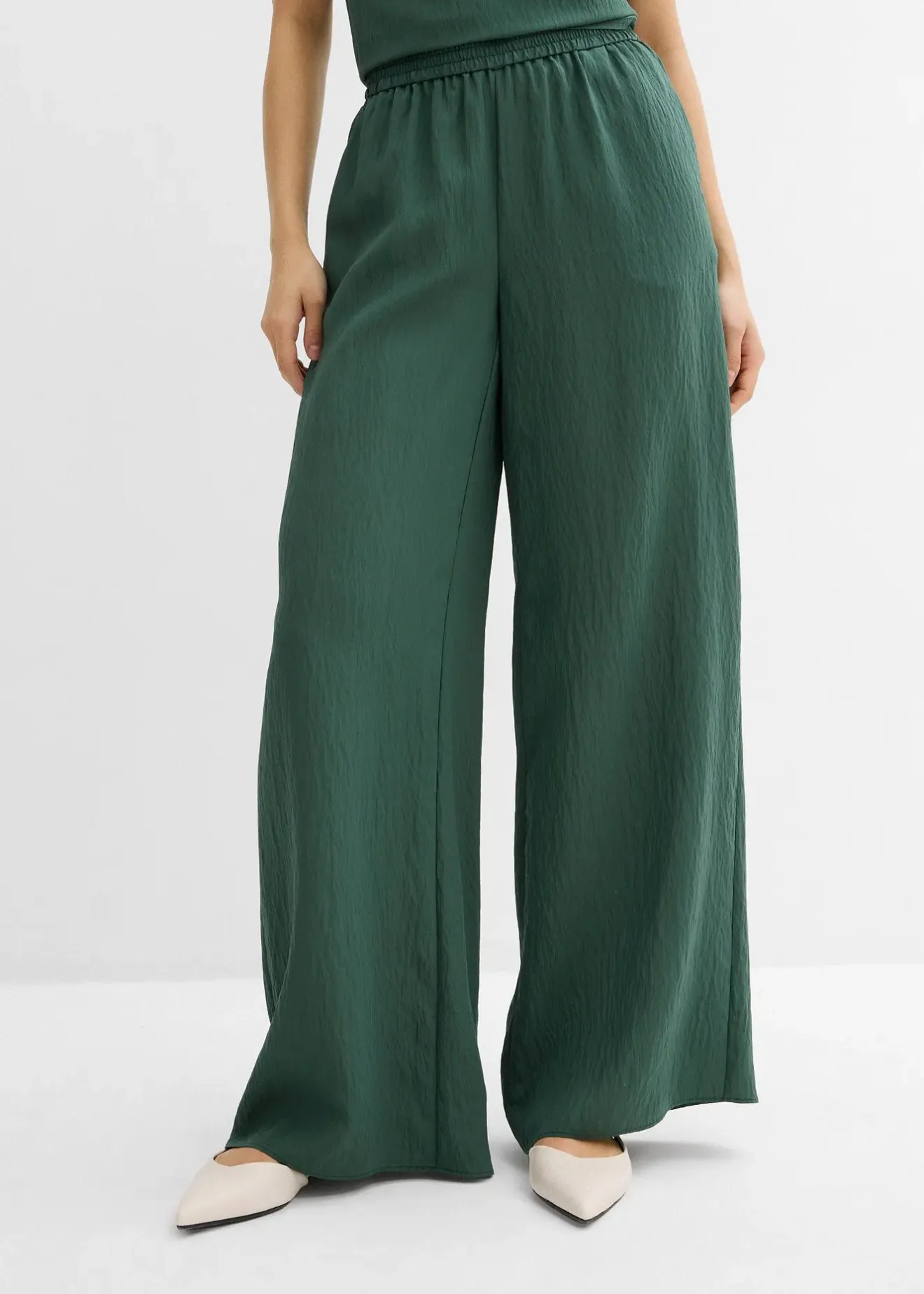 Femme bonprix Deux Pièces & Ensembles|Pantalons|Pantalon en viscose mélangée, effet froissé