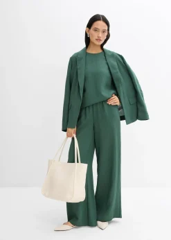 Femme bonprix Deux Pièces & Ensembles|Pantalons|Pantalon en viscose mélangée, effet froissé