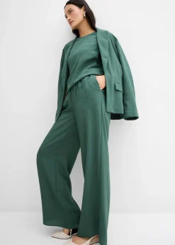 Femme bonprix Deux Pièces & Ensembles|Pantalons|Pantalon en viscose mélangée, effet froissé