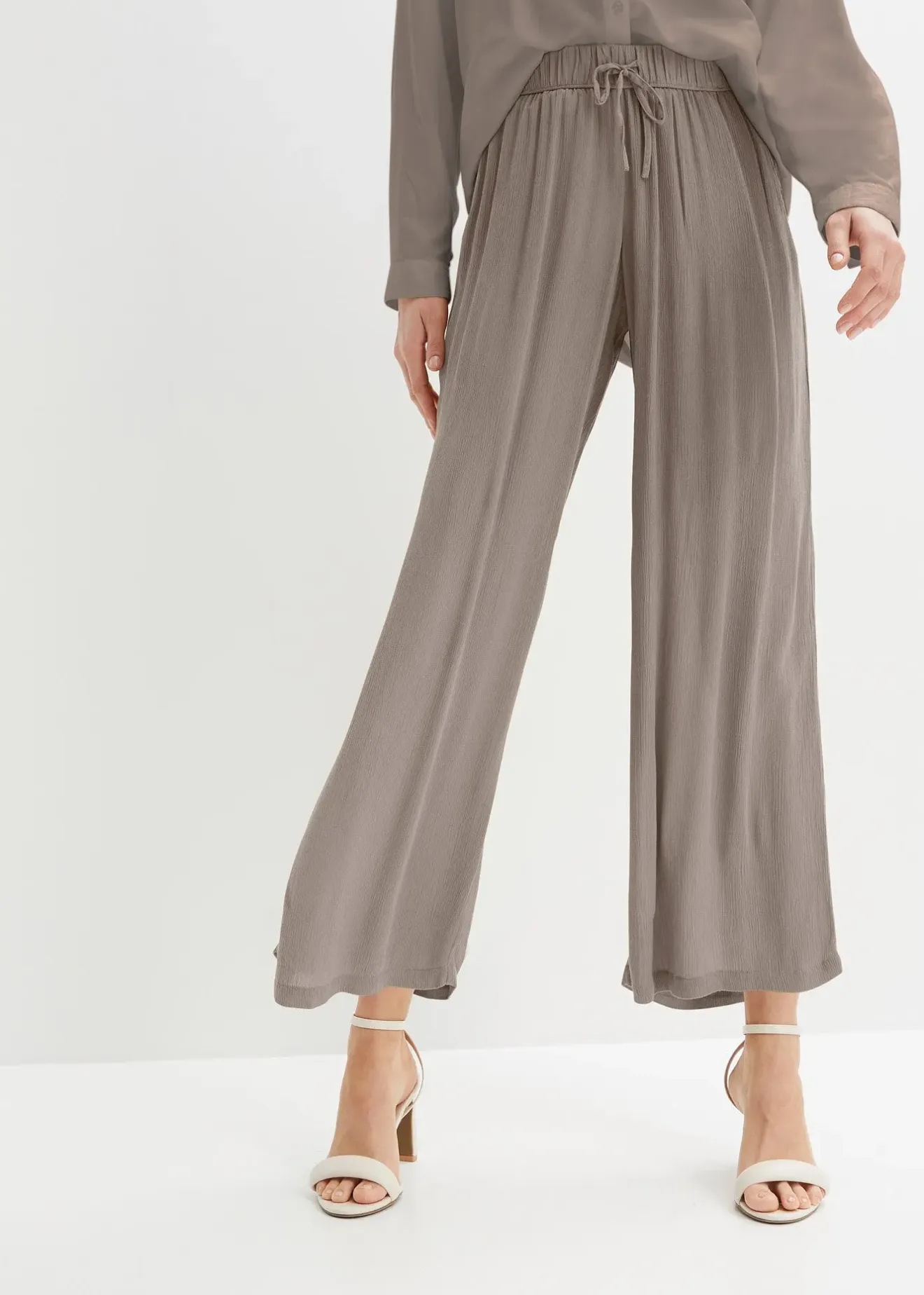 Femme bonprix Tailles Petite|Pantalons|Pantalon en viscose, taille élastiquée