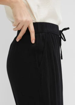 bonprix Pantalon en viscose, taille élastiquée|Femme Tailles Petite