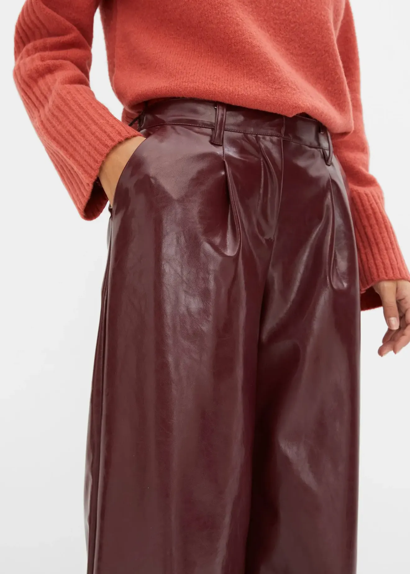 Femme bonprix Pantalons|Pantalon enduit