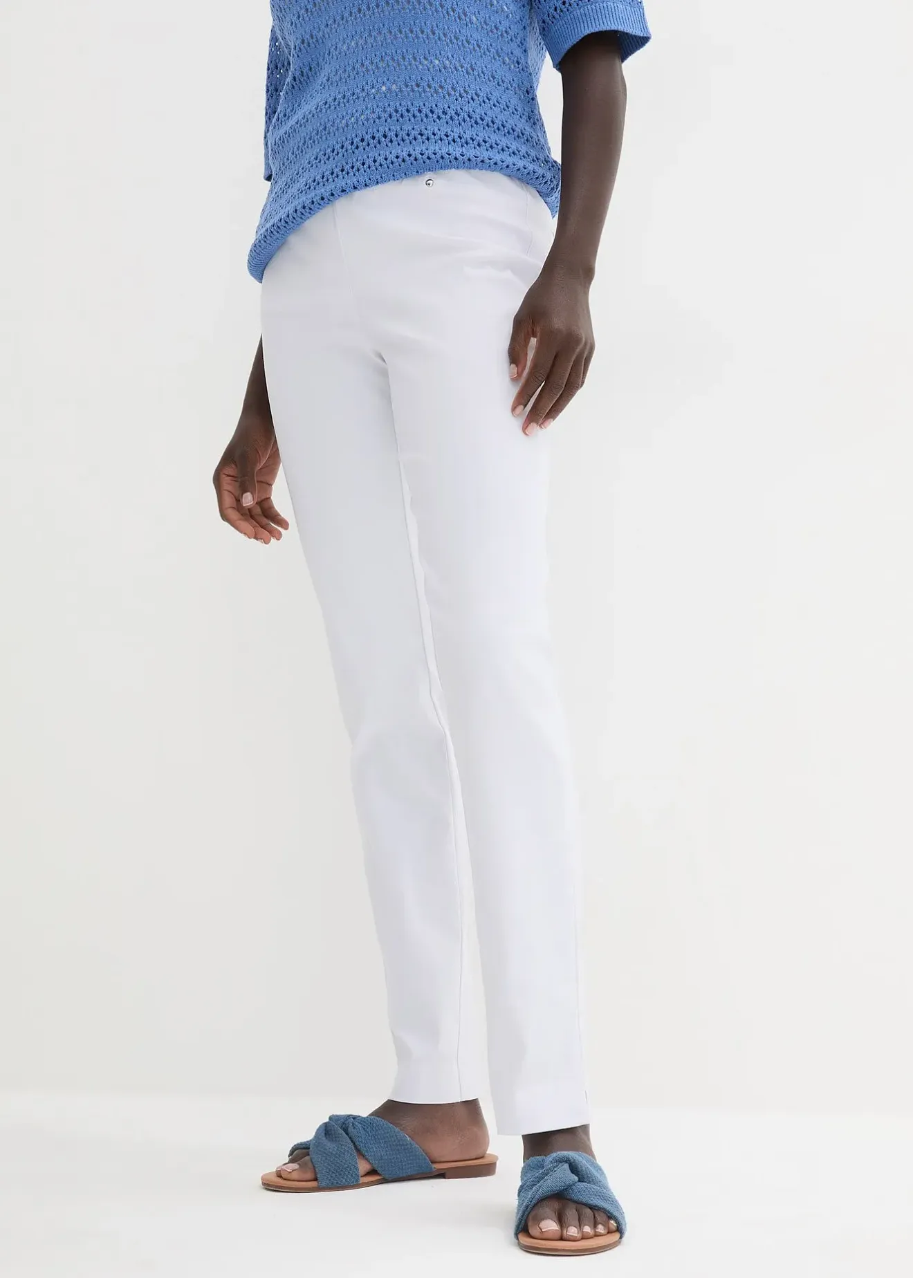 bonprix Pantalon extensible à taille entièrement élastiquée|Femme Pantalons