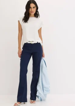 bonprix Pantalon extensible, bootcut|Femme Tailles Petite