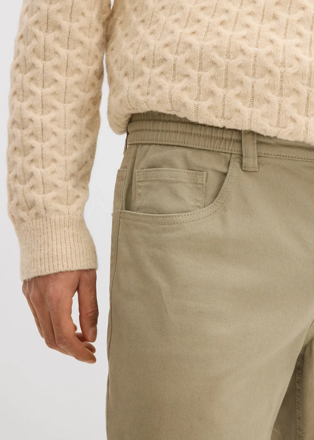 bonprix Pantalon extensible loose à taille élastiquée, droit|Homme Pantalons