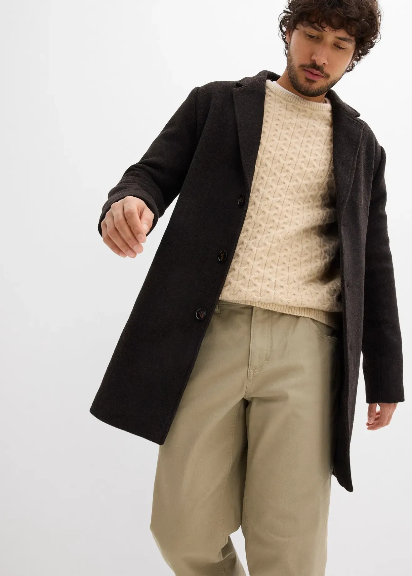 bonprix Pantalon extensible loose à taille élastiquée, droit|Homme Pantalons