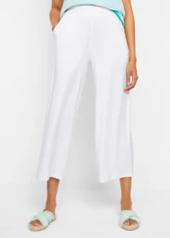 bonprix Pantalon fluide en jersey viscose, longueur 7/8|Femme Pantalons